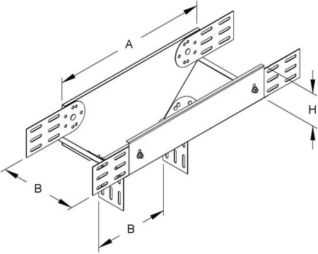 Tee funnel for cable tray 100 mm 100 mm 85 mm RTL 85.100