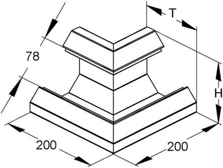 Outer corner for wall duct 120 mm 120 mm 1 PLA 120-78 S