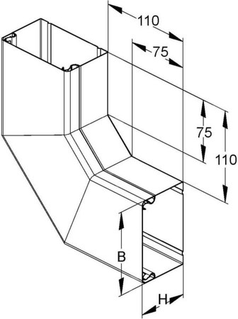 Flat bend for installation duct 100 mm 100 mm LUWD 100.100ER