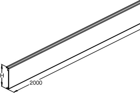 Cover for wall duct 38 mm 2000 mm Plain GDAG 38 N