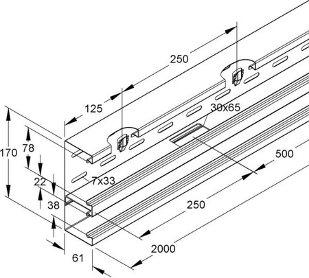 Tee for wall duct 170 mm 60 mm 170 mm DKT 170-78T60S