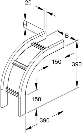 Bend for cable ladder Vertically declining 90? KRCF 60.225 F