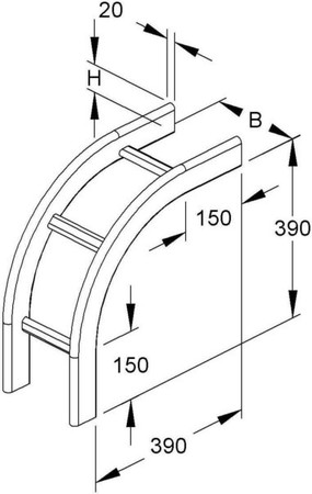 Bend for cable ladder Vertically declining 90? KROF 60.525 F