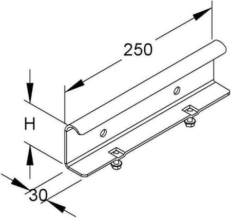 Connector for cable support system  KRLV 60 F