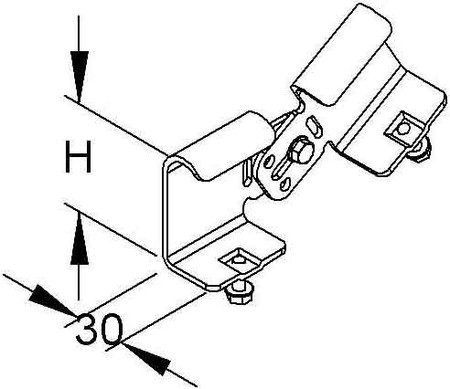 Connector for cable support system Corner joint KRUV 60 F