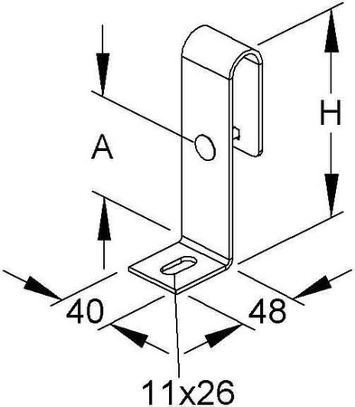 Mounting material for cable support system Steel KRWB 60.75 F