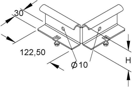 Add-on tee for cable ladder Profile (open) KRAS 60 F