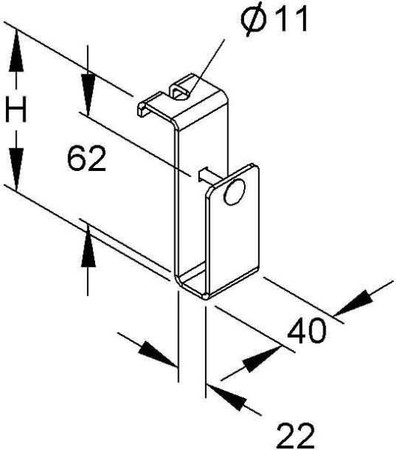 Wall- and ceiling bracket for cable support system  KRDB 60 F