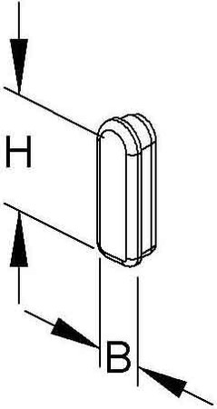 End cap/cover for support/profile rail L-profile End cap KRSK 60