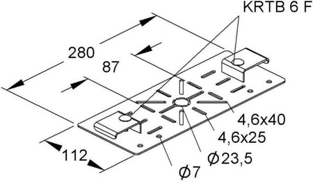 Mounting plate for cable support system Horizontal KRMPH 280 F