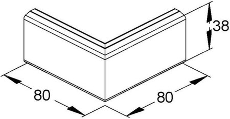 Cover for outside corner wall duct 38 mm Inner lying GAEG 38 N