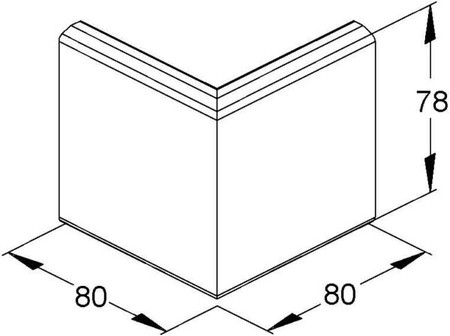 Cover for outside corner wall duct 78 mm Inner lying GAEG 78 N