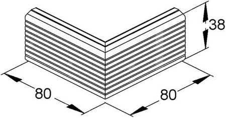 Cover for outside corner wall duct 38 mm Inner lying GAER 38 N