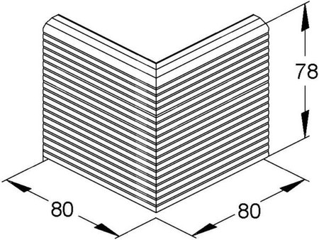 Cover for outside corner wall duct 78 mm Inner lying GAER 78 N