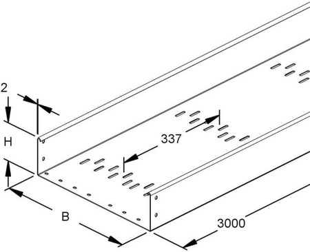 Cable tray/wide span cable tray 110 mm 2 mm RSQLS110.300OV