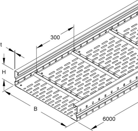 Cable tray/wide span cable tray 105 mm 200 mm WRL 105.200/3