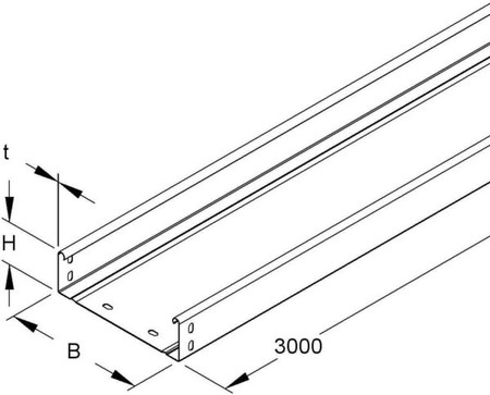 Cable tray/wide span cable tray 60 mm 70 mm 0.9 mm RLUC 60.070