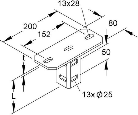 Head plate for profile rail U-profile KU 6040