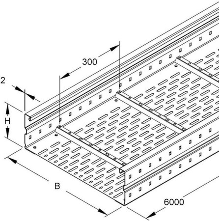 Cable tray/wide span cable tray 150 mm 400 mm 2 mm WRLM 150.400