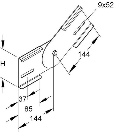 Connector for cable support system Longitudinal joint KGV 100 S