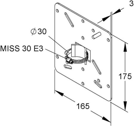 Mounting plate for cable protection tubes Metal MIMPA 30/175E3