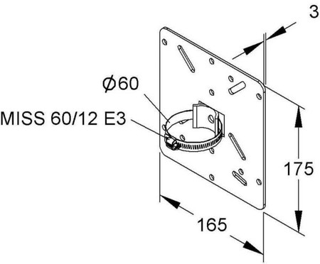 Mounting plate for cable protection tubes Metal MIMPA 60/175 F