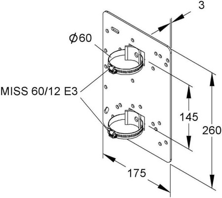 Mounting plate for cable protection tubes Metal MIMPA 60/260 F