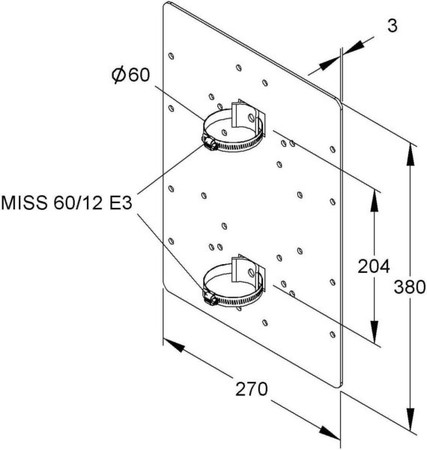 Mounting plate for cable protection tubes Metal MIMPA 60/380E3