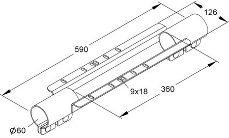 Mounting plate for cable protection tubes Metal MIMTB 60/360 F