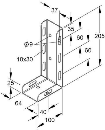 Mounting material for cable support system Steel MIABR 30 F