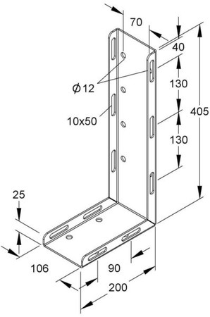 Mounting material for cable support system Steel MIABR 60 F