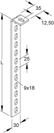 Ceiling profile for cable support system 150 mm GRHS 30/150 F