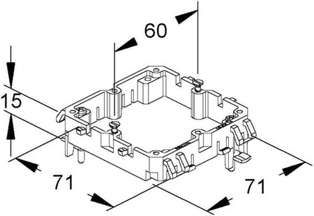 Junction box for wall duct 1 Front Open GDTR 15