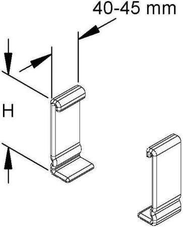 End cap/cover for support/profile rail C-profile SKK 100 (VE2)