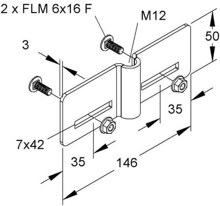 Mounting material for cable support system Steel Other RGAB12F