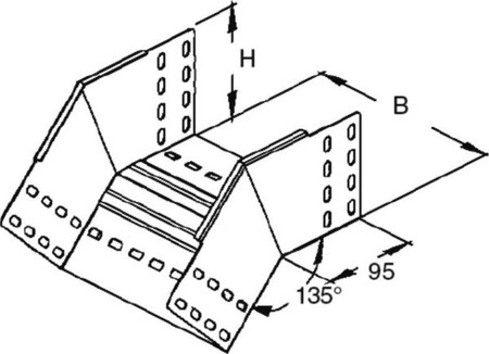 Bend for cable tray Vertically declining 45? RFB 110.200