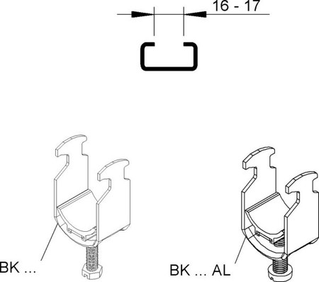 One-piece strut clamp  BK 64 AL