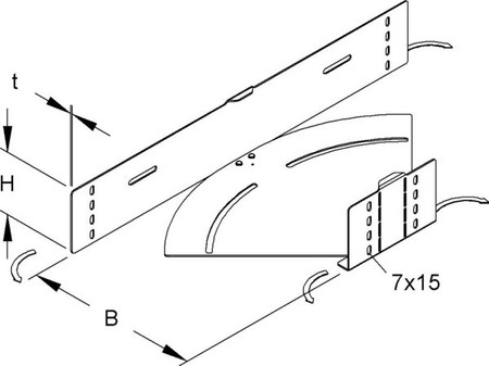 Bend for cable tray Horizontal Adjustable RBAVS 110.300