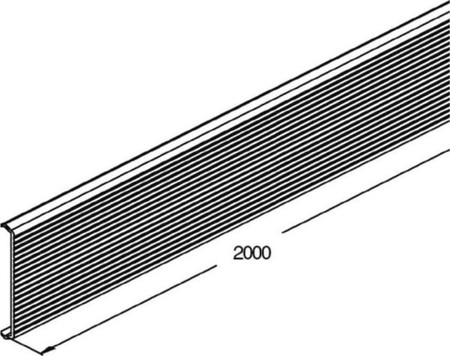 Cover for wall duct 38 mm 2000 mm Profiled GDK 38 R