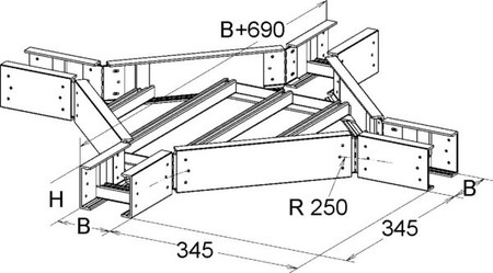 Crosses for cable ladder Flat profile 80 mm ULX 80.300