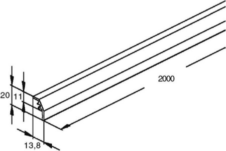 Fin for wall duct 2000 mm Aluminium Other GKG 2000 L