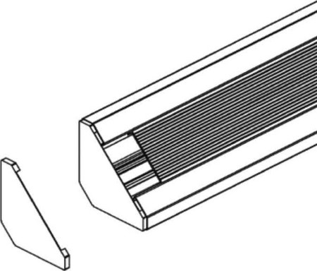 End piece for wall duct 117 mm 117 mm Symmetric PED 120 W