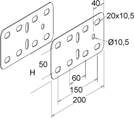 Connector for cable support system Joint clip bar KKIH 150 E4