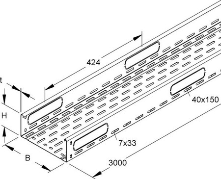 Cable tray/wide span cable tray 85 mm 100 mm RLCPV 85.100 OV