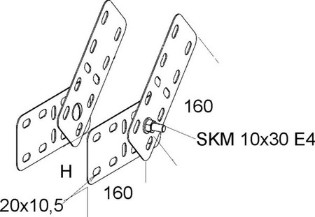 Connector for cable support system Corner joint KKIV 80 E4