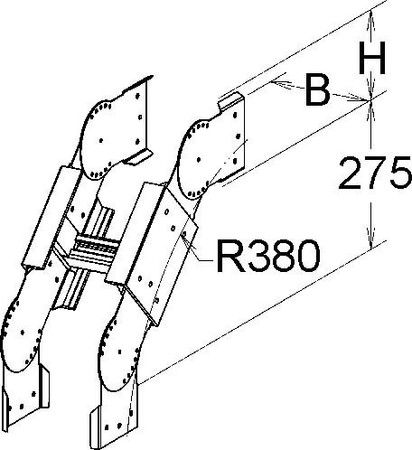 Bend for cable ladder Horizontal 90? ULBA 150.300