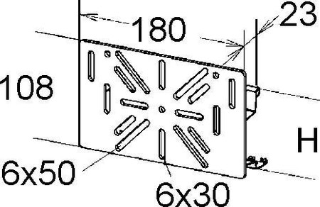 Mounting plate for cable support system Horizontal 50 mm MP 50