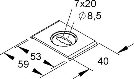 Ceiling bracket for cable support system 59 mm 40 mm GTL 40 V