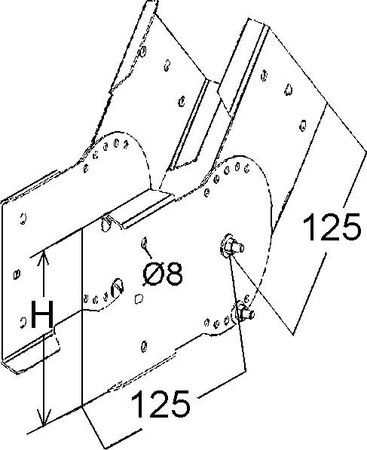 Connector for cable support system Corner joint ULIV 150 E4