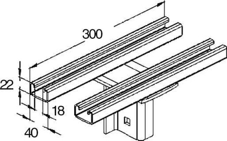 Head plate for profile rail U-profile double-sided KUGK 50 E3